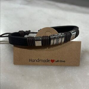 Elegant Black and Brown Leather Bracelet